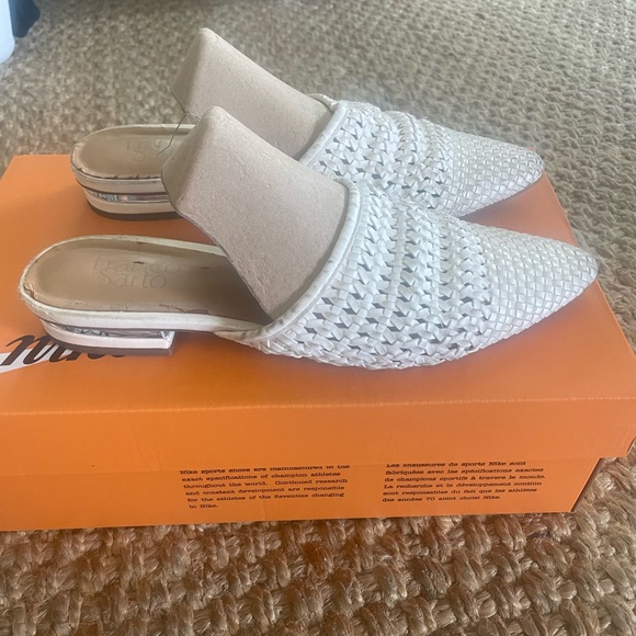 Franco Sarto White Mule sz 8 - Woven Pointy toe - Picture 6 of 6